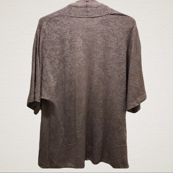 Chico’s Travelers open sweater cardigan size 1 beige floral - Picture 2 of 4